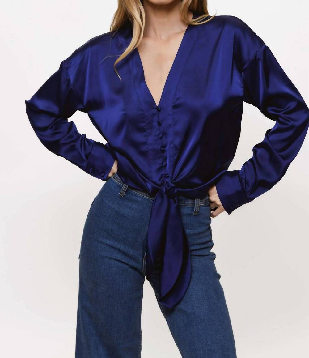 NEW HUTCH kass long sleeve top in navy